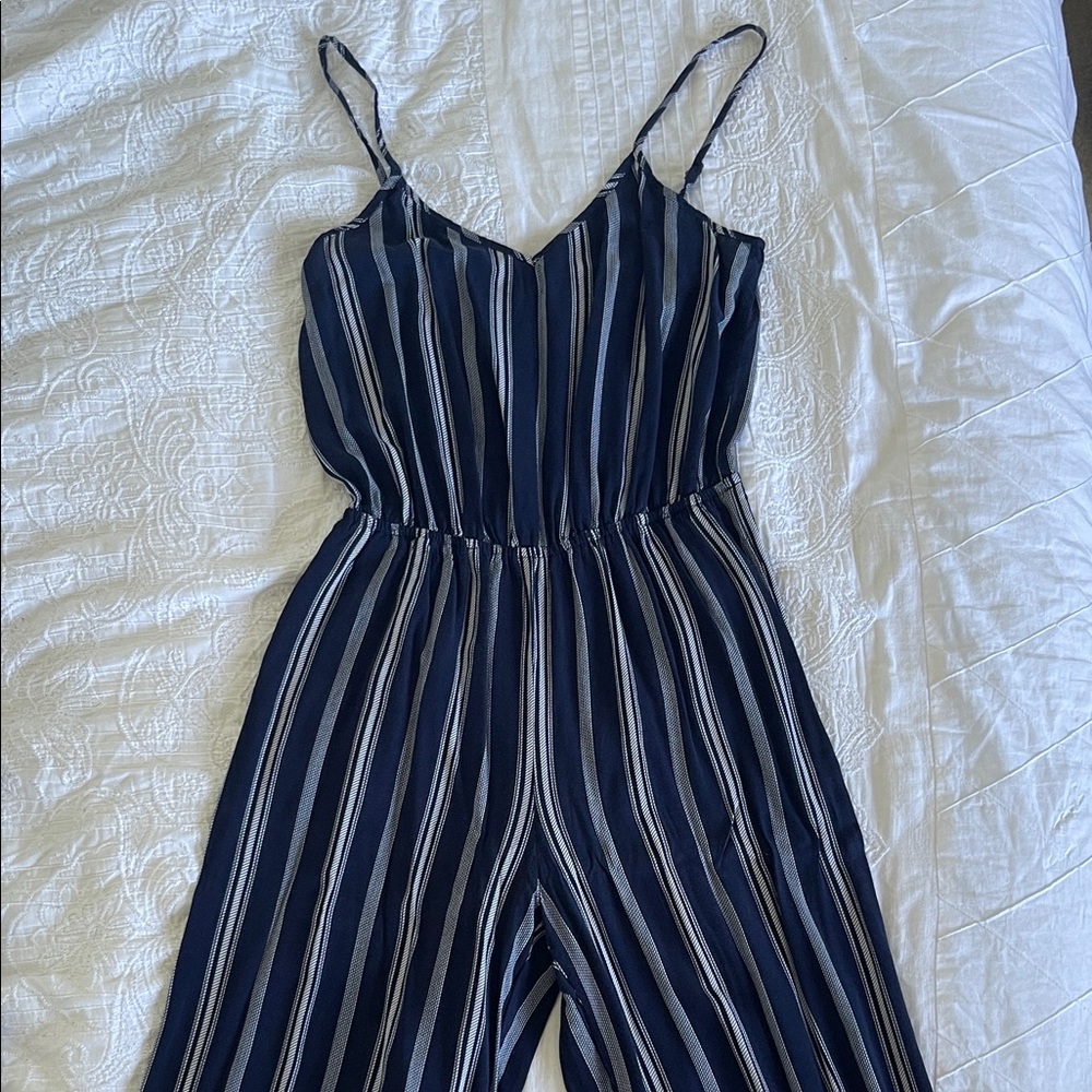 Striped Navy Jumpsuit